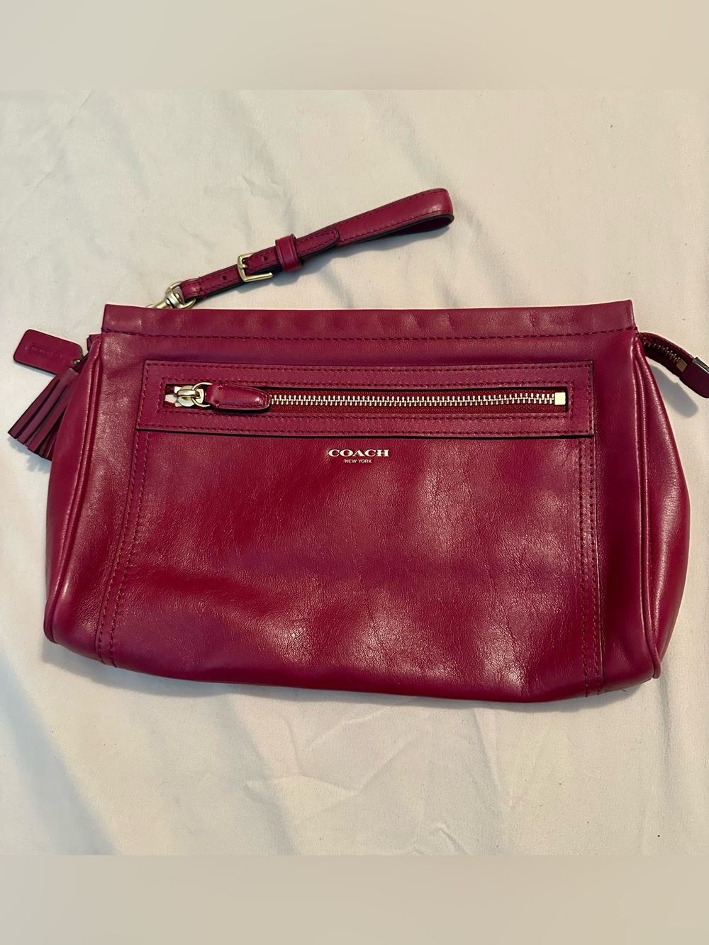 Coach burgundy legacy clutch